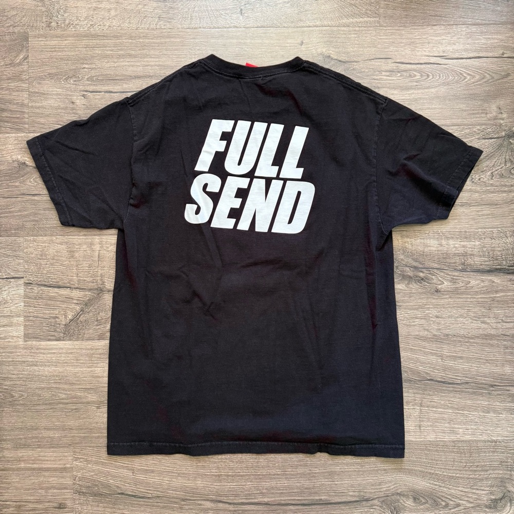 Nelk Full Send Faded Black Short Sleeve T Shirt Large Men STAINS